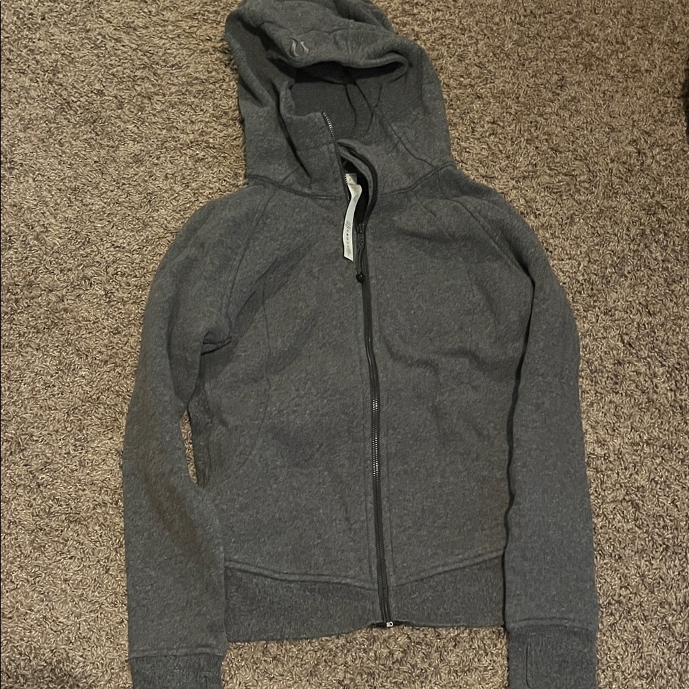 lululemon gray zip up scuba hoodie